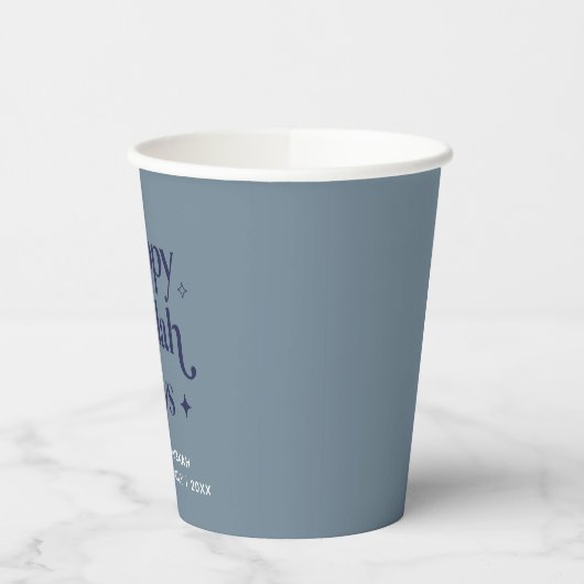 FunHappy Challah Days Hanukkah Blue Pappbecher (Links)