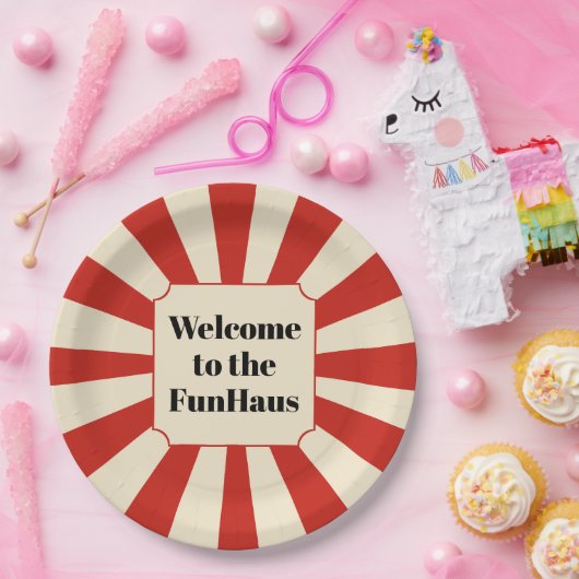 FunHaus Bold Stripe Circus Party Pappteller (Party)