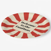 FunHaus Bold Stripe Circus Party Pappteller (Schrägansicht)