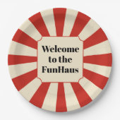 FunHaus Bold Stripe Circus Party Pappteller (Vorderseite)