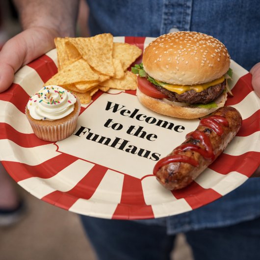 FunHaus Bold Stripe Circus Party Pappteller