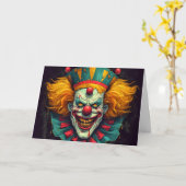 Funhouse Circus Sideshow Clown Happy Halloween Karte (Gelbe Blume)