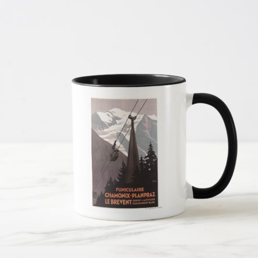 Funiculaire Le Brevent Cable Car Poster Tasse (Rechts)