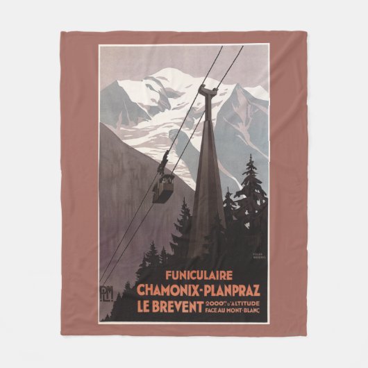Funiculaire Le Brevent Seilbahnplakat Fleecedecke (Vorderseite)