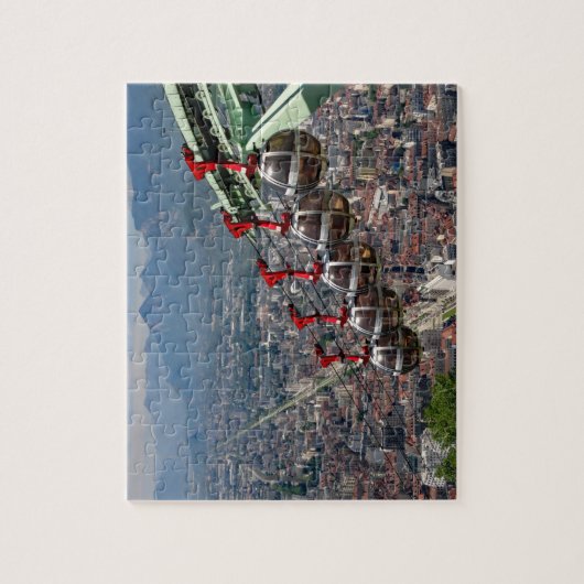 Funicular Over Grenoble, Frankreich Puzzle (Vertikal)