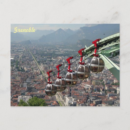 Funicular über Grenoble, Frankreich. Postkarte (Vorderseite)