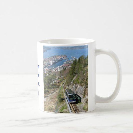 Funikulär in Bergen-Tasse Kaffeetasse (Rechts)