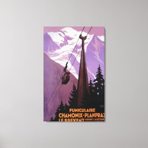 Funikuläre Eisenbahn zu Brevent Mt. Leinwanddruck