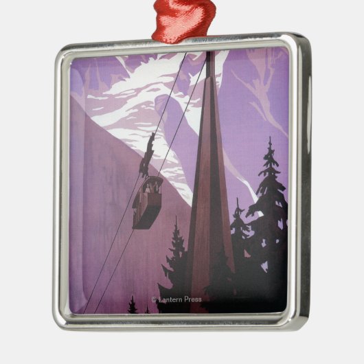 Funikuläre Eisenbahn zu Brevent Mt. Silbernes Ornament (Links)