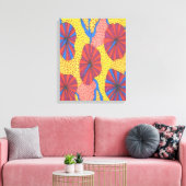 Funk Abstrakte Art Prints in Orange und Gelb Retro Leinwanddruck (Insitu (Wohnzimmer))