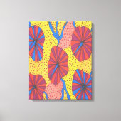 Funk Abstrakte Art Prints in Orange und Gelb Retro Leinwanddruck (Vorderseite)