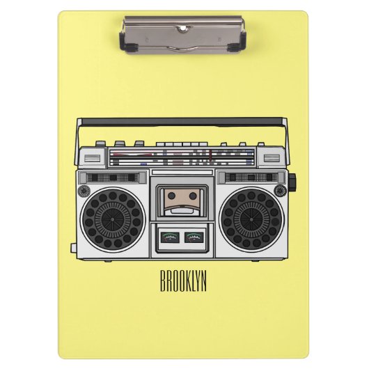 Funk-Cartoon-Illustration Klemmbrett (Vorderseite)