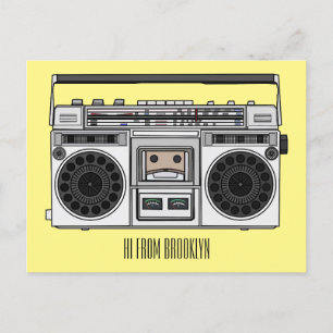 Funk-Cartoon-Illustration Postkarte