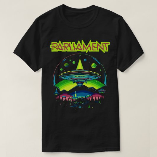 Funk der Funkadelic Retro Mothership Rock T-Shirt (Design vorne)