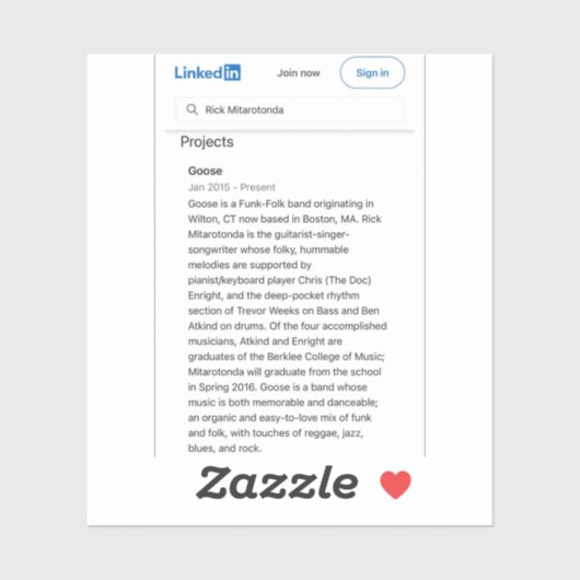 Funk-Folk-Band Aufkleber (Blatt)