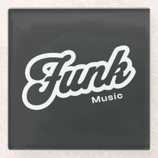Funk-Musik-Logodesign Glasuntersetzer (Vorderseite)