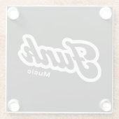 Funk-Musik-Logodesign Glasuntersetzer (Rückseite)