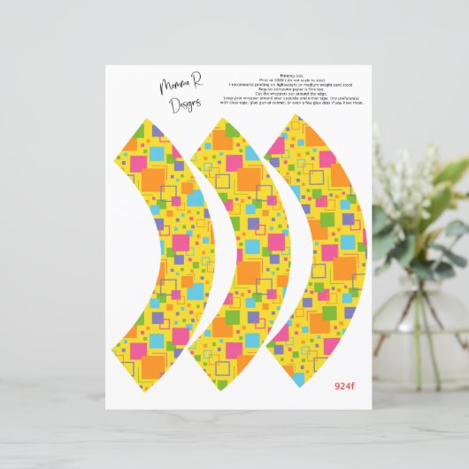 Funk Retro Cupcake Wrappers, gelbe Kuchenpackung (Stehend Vorderseite)