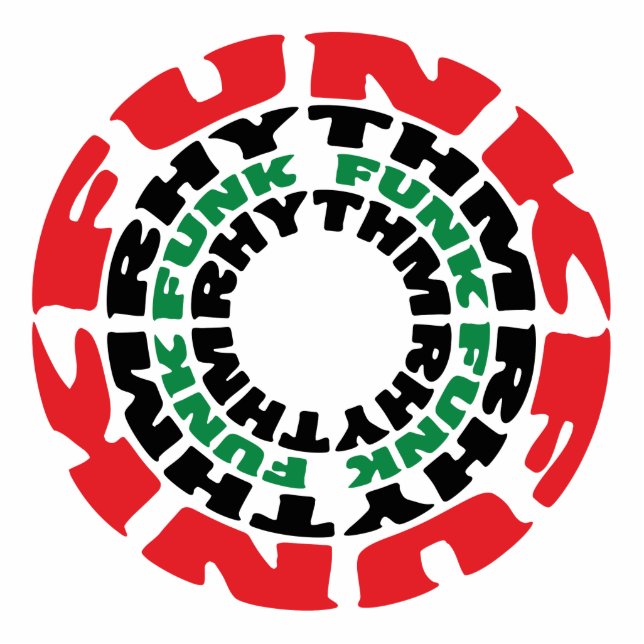 Funk Rhythm Funk Funk Rhythmus Freistehende Fotoskulptur (Vorne)