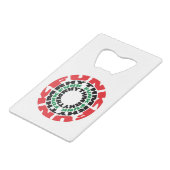 Funk Rhythm Funk Funk Rhythmus Kreditkarten Flaschenöffner (Rückseite Schrägansicht)