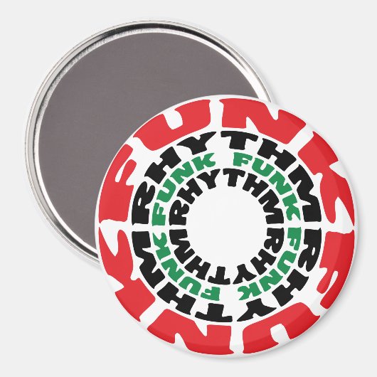 Funk Rhythm Funk Funk Rhythmus Magnet (Vorderseite/Rückseite)