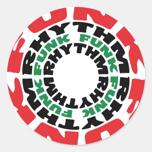 Funk Rhythm Funk Funk Rhythmus Runder Aufkleber (Vorderseite)