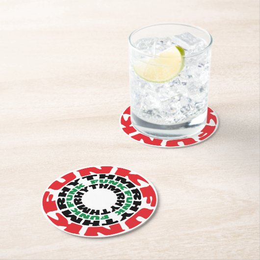 Funk Rhythm Funk Funk Rhythmus Runder Pappuntersetzer (Vor Ort)