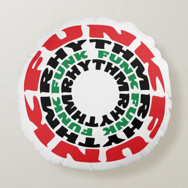 Funk Rhythm Funk Funk Rhythmus Rundes Kissen (Vorderseite)