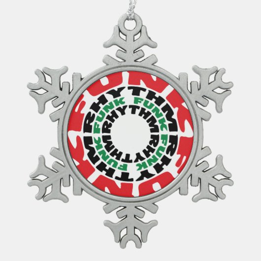 Funk Rhythm Funk Funk Rhythmus Schneeflocken Zinn-Ornament (Vorderseite)