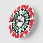 Funk-Rhythmus Funk Funk-Rhythmus Runde Wanduhr (Winkel)