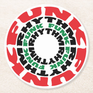 Funk Rhythmus Funk Funk Rhythmus Runder Pappuntersetzer