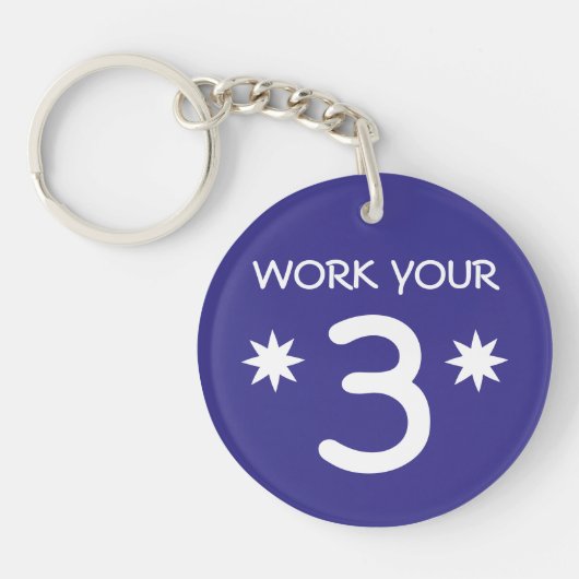 "FUNK YOUR 3" Numerology Key Chain (Farbe auswähle Schlüsselanhänger (Vorderseite)