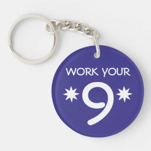 "FUNK YOUR 9" Numerology Key Chain (Farbe auswähl Schlüsselanhänger