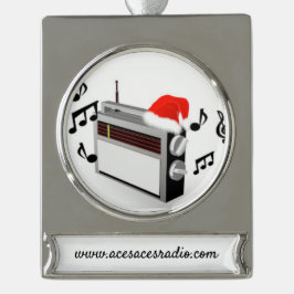 Funkbanner-Verzierung Banner-Ornament Silber