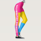 Funke farbige, einzigartige LGBT-Flag-Text Leggings (Rechts)