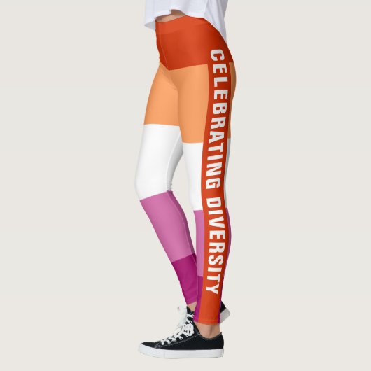 Funke farbige, einzigartige LGBTQ Lesben Flaggente Leggings (Links)