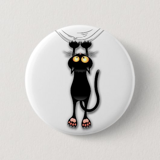Funke Schwarze Katze sinkt Standard-Taste Button (Vorderseite)