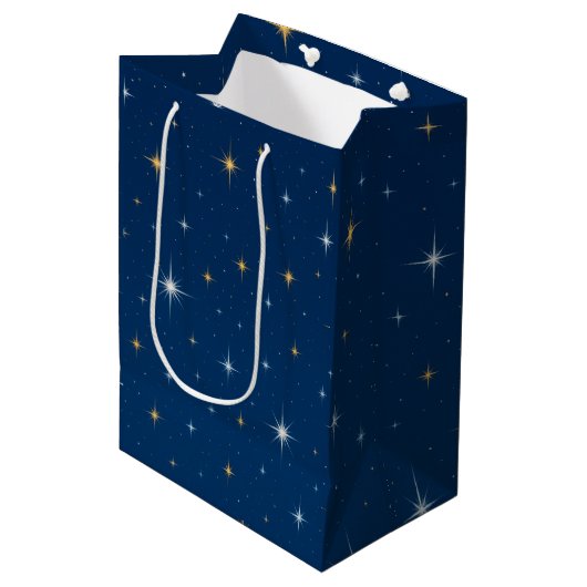 Funkel funkel Stern Mittlere Geschenktüte (Vorderseite Schrägansicht)