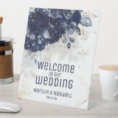 Funkelblau Willkommen bei unserer Hochzeit Sockelschild (In Situ)