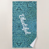 Funkelblaues Wasser Strandtuch (Vorderseite)