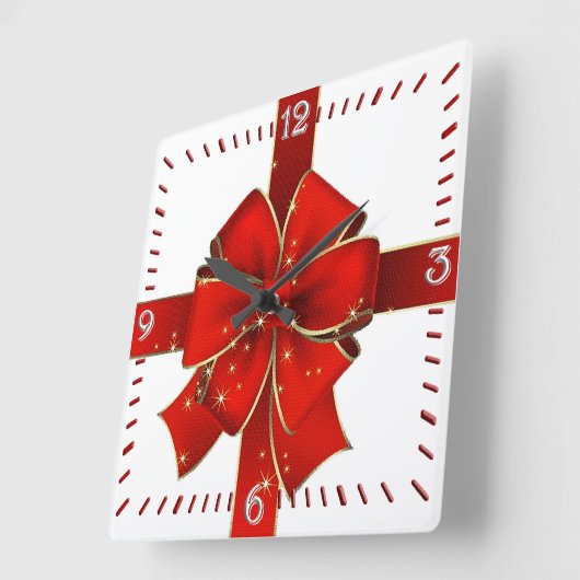 Funkelende Weihnachtssperre Quadratische Wanduhr (Winkel)