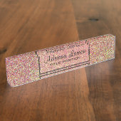 Funkelendes Glitzer-Muster Namensplakette (Seite)