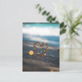 Funkelherz am Strand | Einzigartiges romantisches  Postkarte (Stehend Vorderseite)