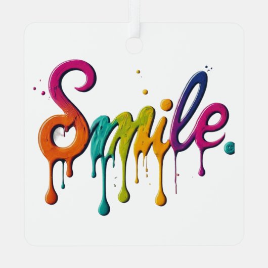 Funkellächeln Ornament Aus Metall (Rückseite)