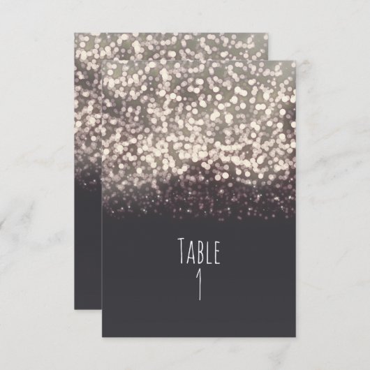 Funkelleuchten Romantische Grau-Hochzeitstisch Einladung (Vorne/Hinten)