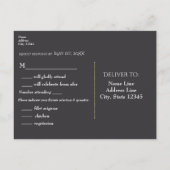 Funkelleuchten Romantisches Grau Modernes Hochzeit Einladungspostkarte (Rückseite)