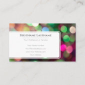 Funkellichter beleuchten berufliche Ereignismanage Visitenkarte (Rückseite)