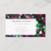 Funkellichter beleuchten berufliche Ereignismanage Visitenkarte (Rückseite)