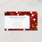 Funkellichter beleuchten berufliche Ereignismanage Visitenkarte (Rückseite)