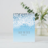 Funkellichter Winterwunderland Save the Date Ankündigungspostkarte (Stehend Vorderseite)